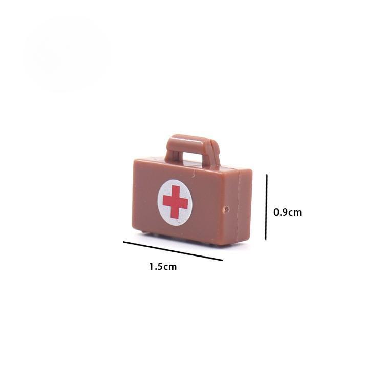 

10 шт. Военные кубики, аксессуары для кукол, чемодан, медицинская коробка, детали, детские игрушки, сборный кубик 10pcs