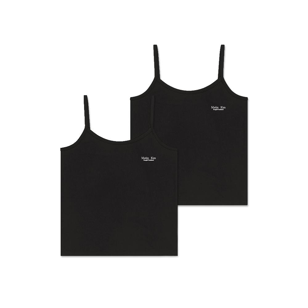 [Matinkim] SMALL LOGO 2-PACK CAMISOLE TOP IN BLACK S