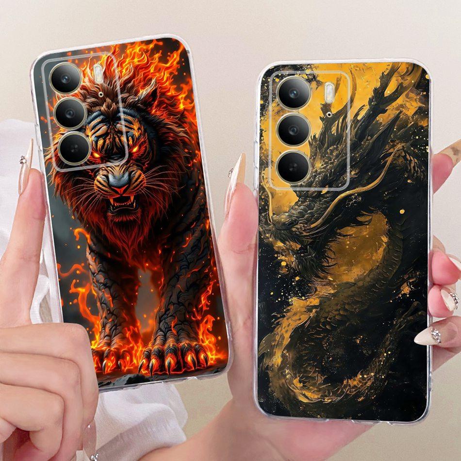 For Realme C75 C75x Cool Dragon Tiger Pattern Phone Case For Realme C75 4G C 75 75X Soft Silicone TPU Cases