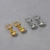 Exquisite And Elegant Stacked Stone Earrings, Gold And Silver Two-Color Temperament Earrings, Fashionable High-End Commuter Versatile Earrings