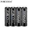 PALO 4pcs 1.2V Mi-mh AA 3000mAh Rechargeable Battery + 4 Cells USB LCD Charger for Aa Aaa