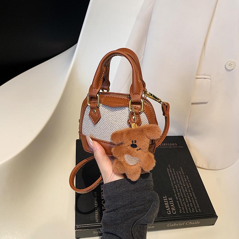 Children's Korean Color Block Mini Crossbody Bag with Earphone and Coin Pouch 2025 Winter Collection