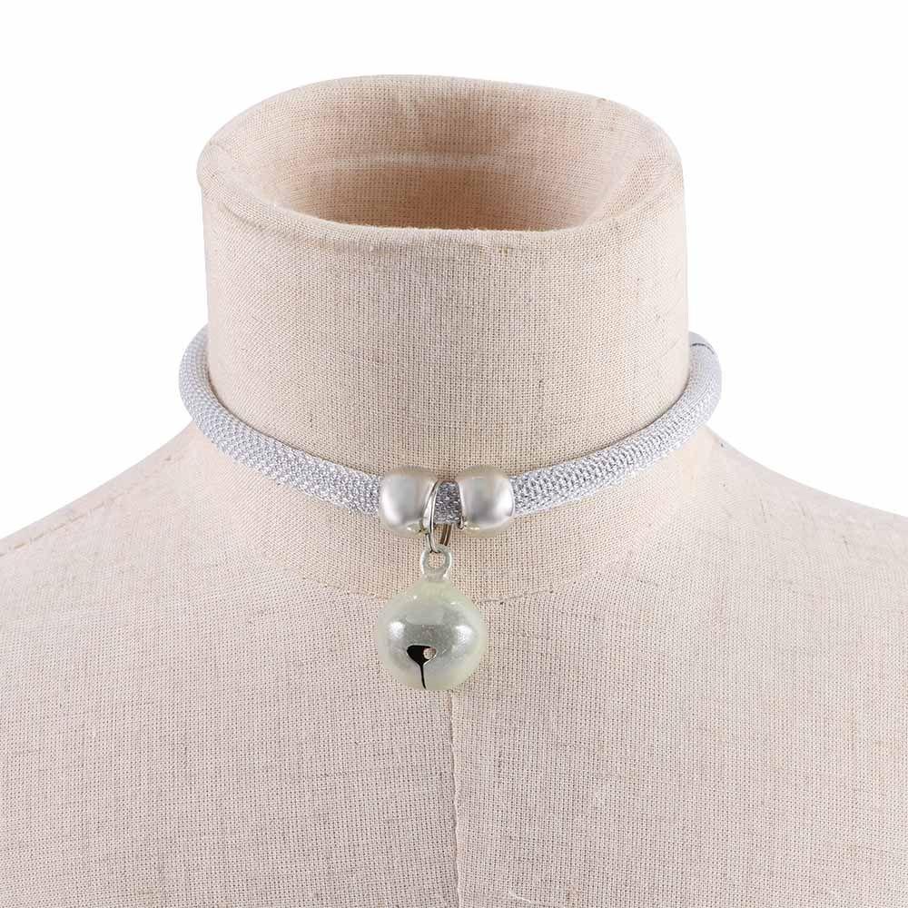 Fashion Pet Bell Collar Necklace Nylon Fabric Kitten Accessory Cats Collar With Extension Chain Cats Puppy Decoration Product
