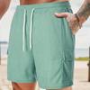 Pantaloni Sportivi Estivi a Laccio Monocolore Velluto a Coste Semplici Pantaloncini a Cinque Quarti Pantaloncini da Uomo Multitasche Pantaloni Casual Pantaloncini da Uomo