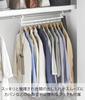 Yamazaki 2-Tier Clothes Hanger, W60, White, W60 x D6 x H14cm, Smart, Space-Saving Closet Hanger, Staggered Storage, Model 10007