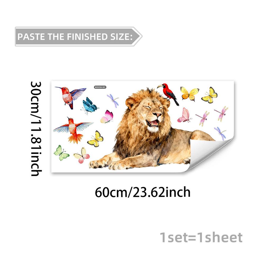 Tree Cartoon Animal Dinosaur Butterfly Wall Stickers, Living Room Bedroom Kids Room Decor, Self-Adhesive Wall Art