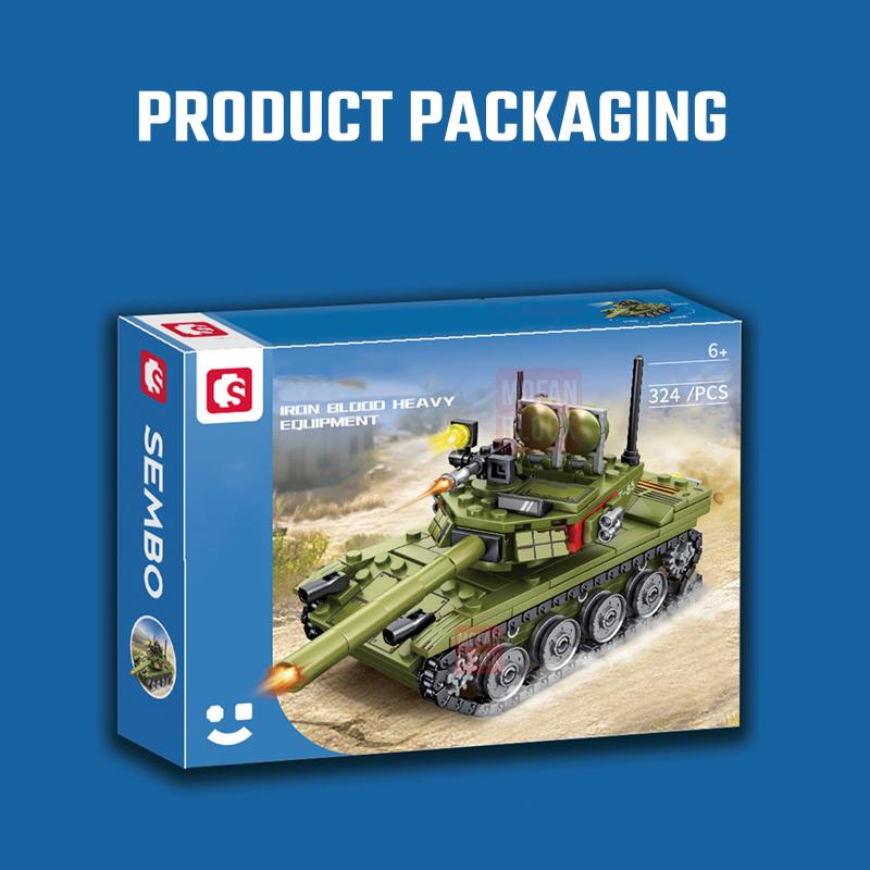 Non-Toxic Sembo 324Pcs Military Series Main Battled Tank Assemblage Building Blocks Moc Car Model Bricks Birthday Gifts Kids Toys For Children
