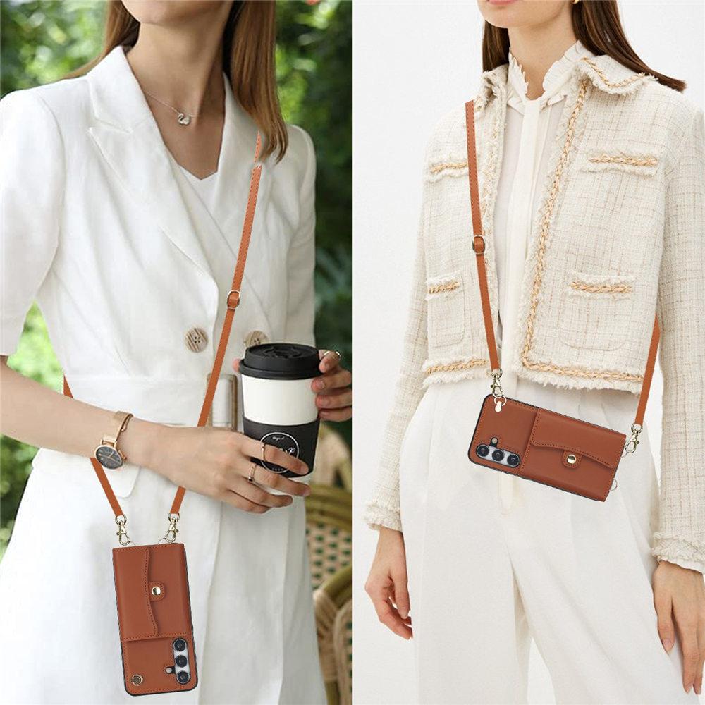 Crossbody Wallet Leather Case For Samsung Galaxy A15 A54 A14 A13 A51 A52 A53 A12 A73 A71 A50 A70 A20 Lanyard Credit Card Cover