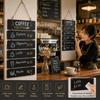 With Jute Rope Hanging Chalkboard Sign Erasable Hanging Blackboard  Cafe Restaurant Home Decor