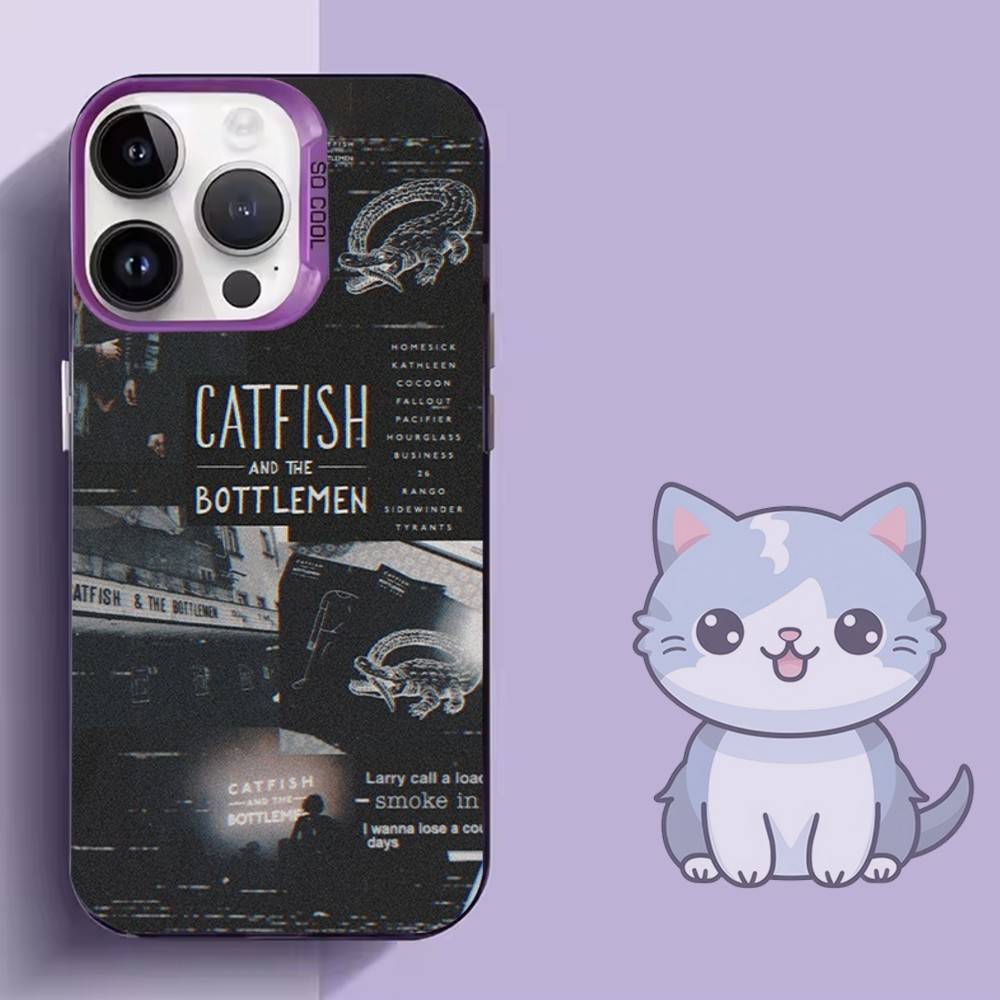 

Band C-Catfish B-Bottlemen Phone Case For iPhone 16,15,14,13,12,11,Mini,Pro,SE,MAX Purple Matte Silicone Cover iPhone16promax