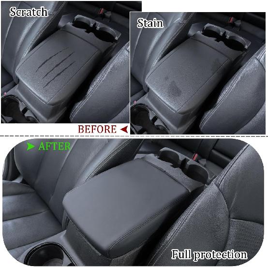 JDMCAR Center Console Cover Compatible with 2023 2024 2025 2026 Chevy Colorado/GMC Canyon Accessories Customized PU Leather Armrest Box Lid Protector