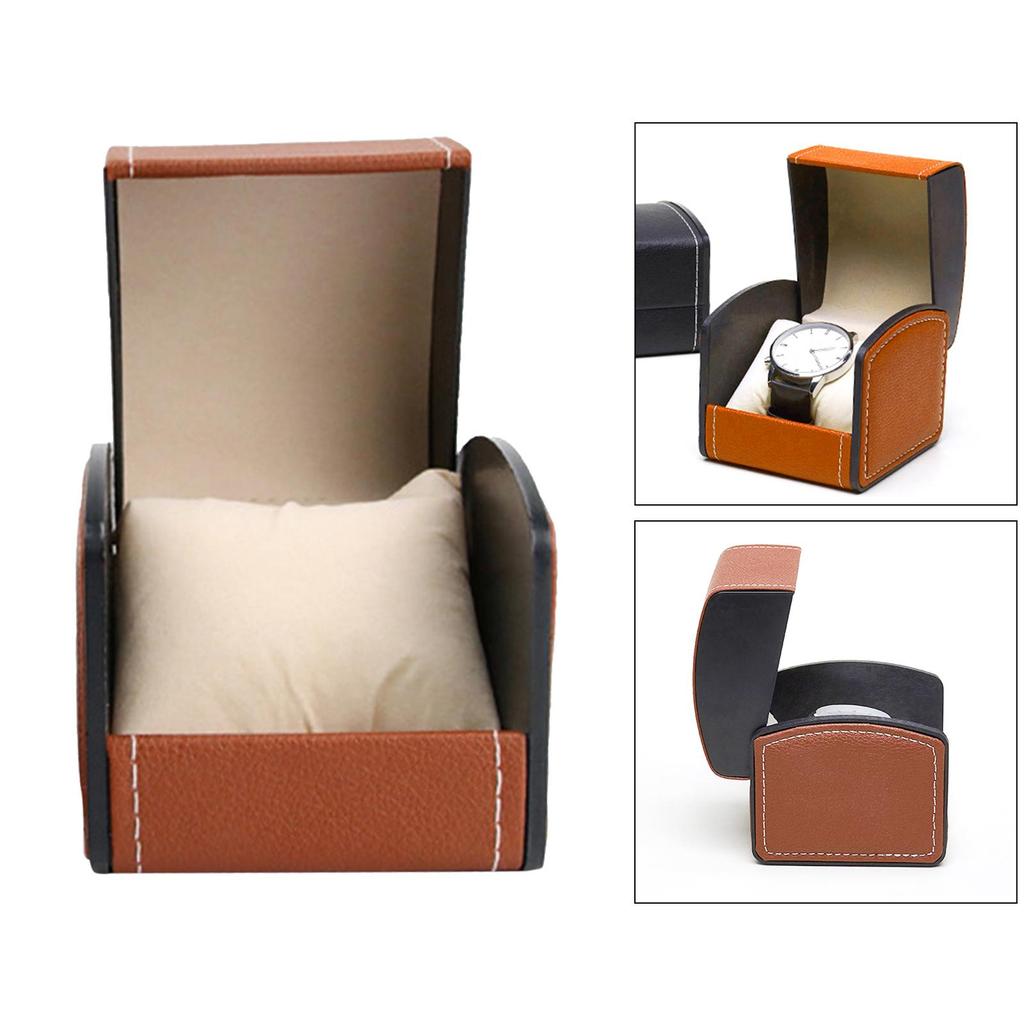 Square PU Leather Watch Case Display Holder Organizer Jewelry Box for Men and Women, Professional -