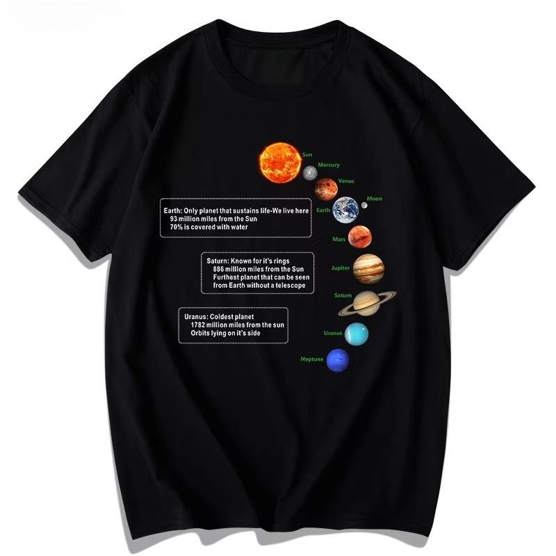 Solar System Planet Map, Short-sleeved, Loose and Comfortable Summer Wear ,  Astronomy, Space, Mars, Universe Camisas
