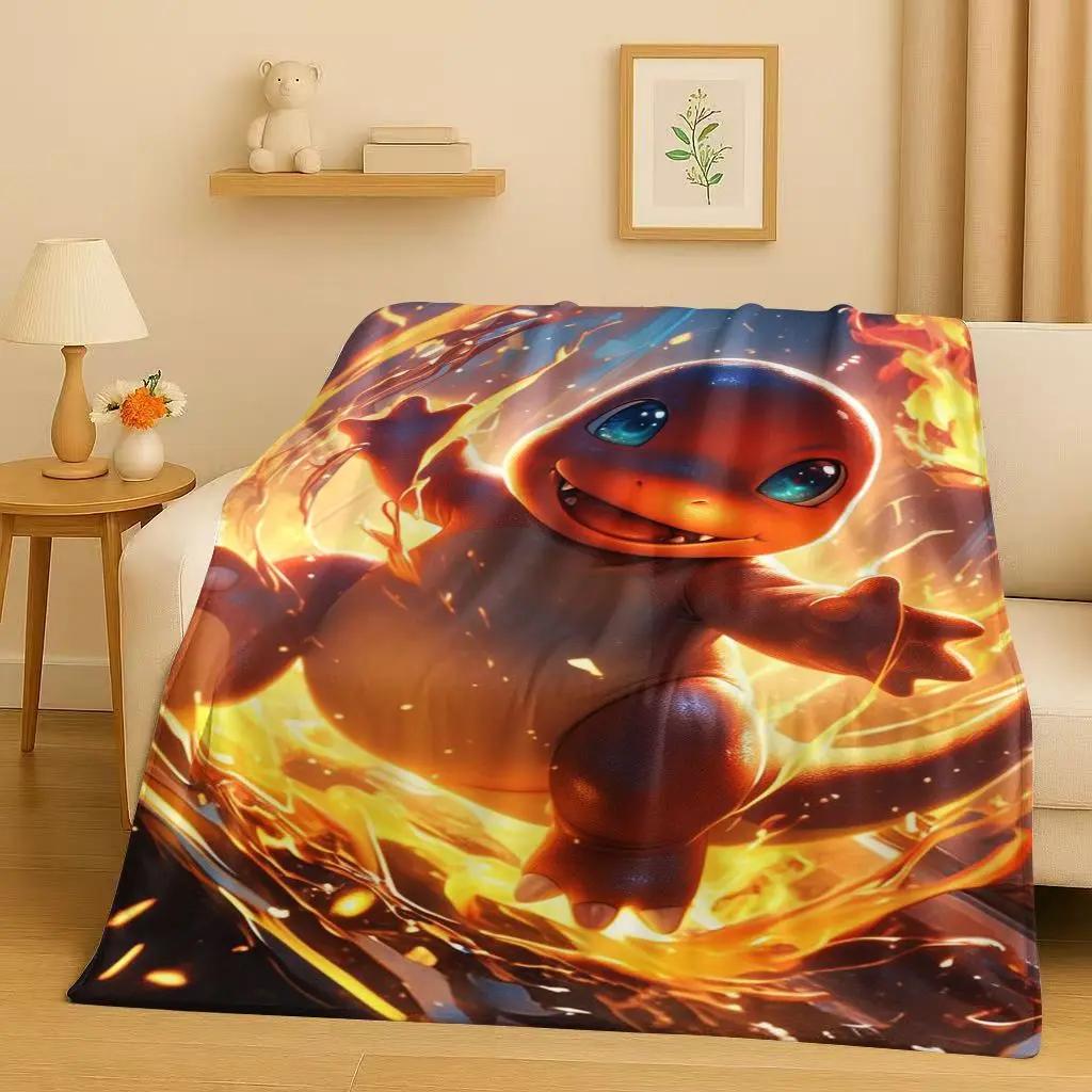 3D Charizard Pokemon Cartoon Christmas Gift Flannel Blanket,Ultra Soft Plush Throw for Home Bedroom Bed Sofa Cover Kids
