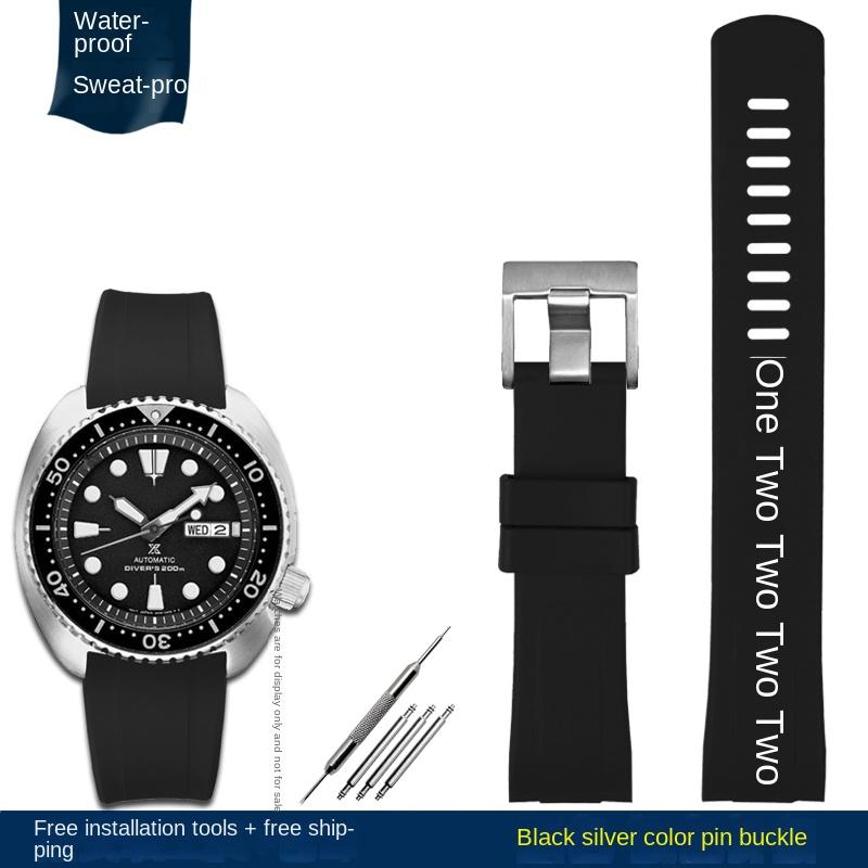 Oblouková přezka Řemínek Pro SEIKO PROSPEX cola kroužek SRPA21J1 SRPE99K1 SRP777J SRPC91J1/25J1 Zakřivený gumový řemínek Pánský náramek 22 mm
