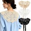 Fashion White Lace Fake Collar Shawl Wrap False Collars Female Necklace Small Scarf Shawl Detachable Collars Decor Wraps