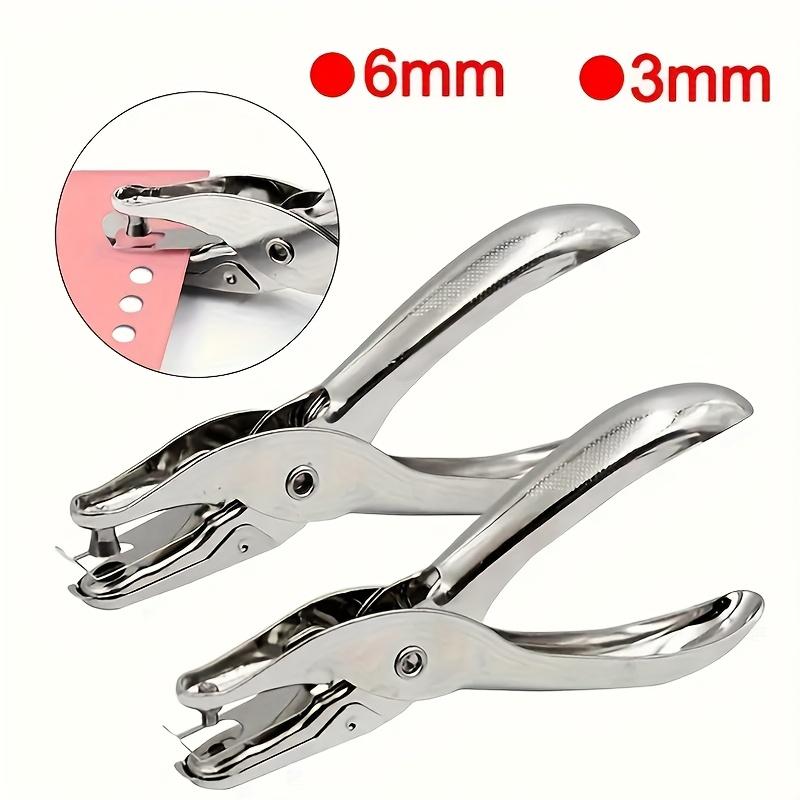 

Набор из 2 шт. плоскогубцев-дыроколов с одним отверстием 3 мм + 6 мм, ручные металлические канцелярские принадлежности для офиса, рукоделия, прочный инструмент для пробивания бумаги, предметы первой необходимости для рукоделия