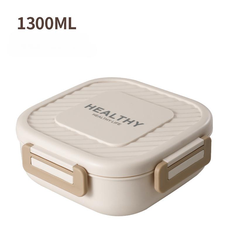 1300ml Přenosný Dělený Obědový Box Jednoduchý Pruhovaný Vzor Vhodný do Mikrovlnky Bento Boxy pro Děti Dospělé Piknik Snídaňový Kontejner