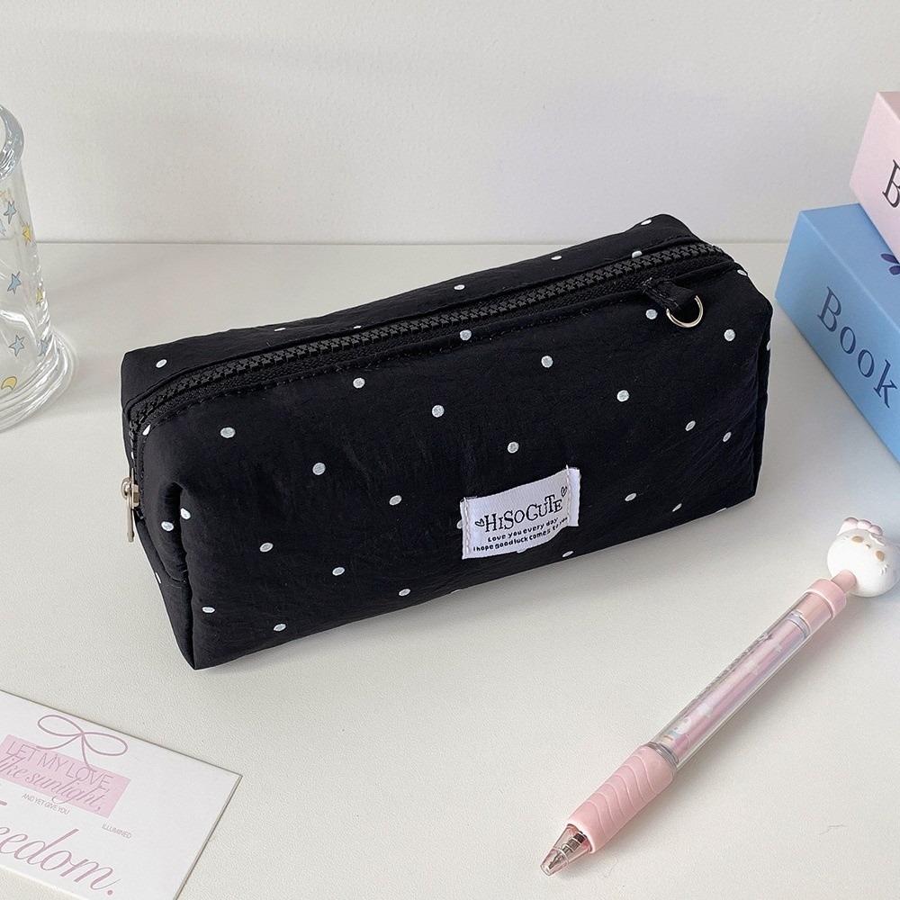 Portable Pencil Case Large Capacity Simple and Cute Makeup Bag New Student Stationery Bag чёрный