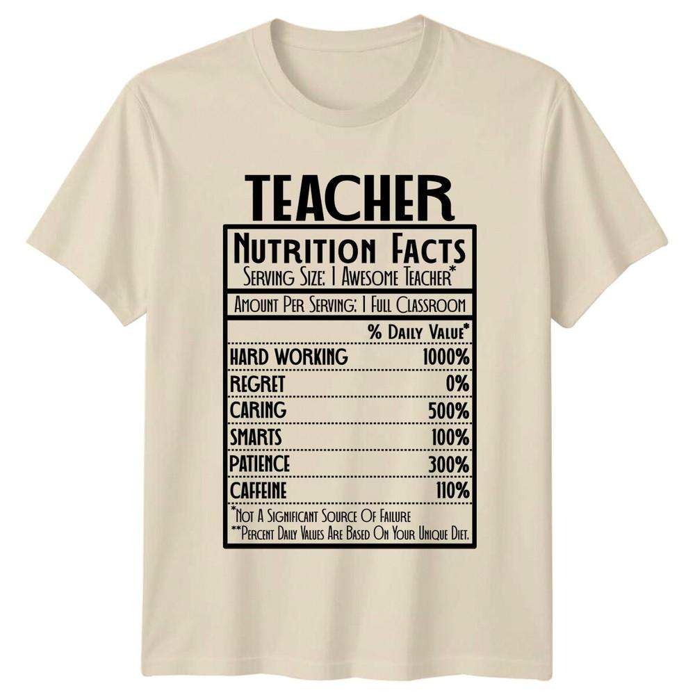 Teacher Nutrition Facts Funny Job Title TShirt