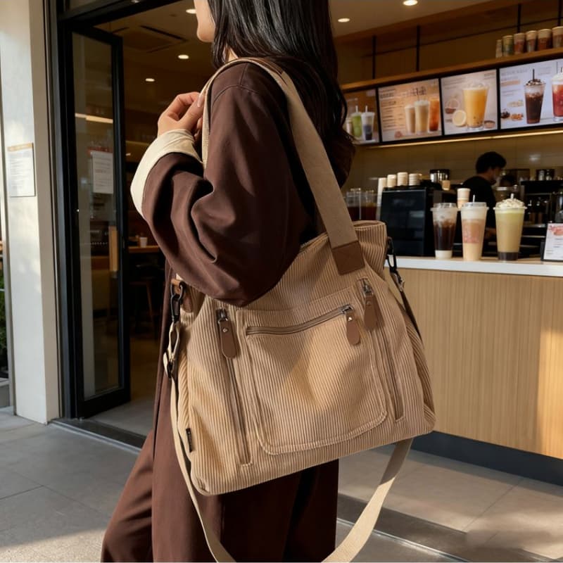 Women's Corduroy Vintage Shoulder Bag Handbag