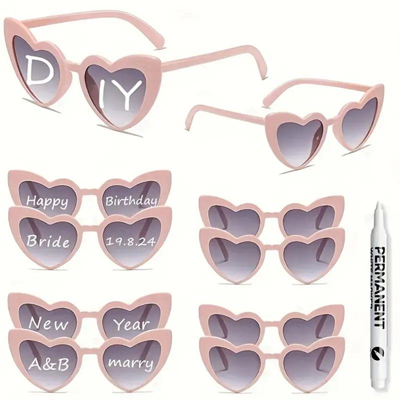 12-100 Pcs Wedding Personalized Sunglasses Bulk Custom Sunglasses with Paint Pens for Adult DIY Birthday Wedding Party Favors 5