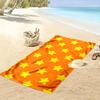Yellow Stars Pattern on Orange Background Beach towel quick-drying for travel outdoor sports jogging beach and swimming