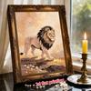 DIY Pearl Bead Art Canvas Lion Pattern Frameless Creative Craft Painting Kit for Relaxing Home Wall Decoration