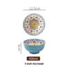 Bohemian Rice Bowl Home Creative Personality Ceramic Bowl High Appearance Level Retro Noodle Bowl Eating Rice Small Bowl