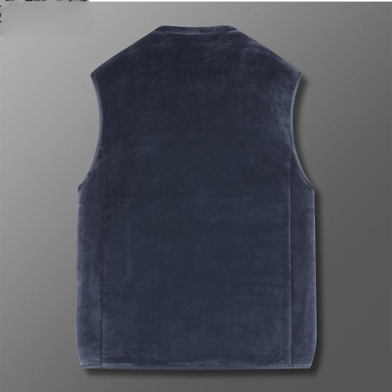 Colete de primavera e outono, colete masculino plus veludo casual, veludo de cordeiro, tamanho grande, colete masculino, quente, veludo de dupla face, tamanho grande