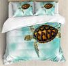 Sea Turtle Duvet Cover Underwater World Themed Marine Life Bedding Set for Women Teen Boys and Girls Gift for Bedroom Decoration