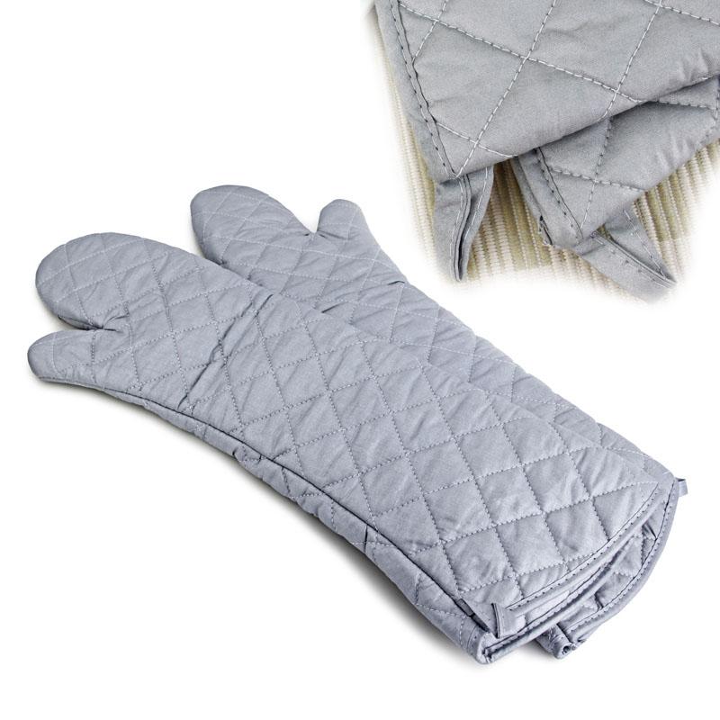 1-2pcs Oven Gloves Long Cotton Oven Mitts BBQ Glove Kitchen Accessories 23In Heat Resistant Anti-hot Baking Gloves Cooking Tool