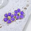 French Retro Flower Oil Drip Five-Petal Earrings for Women