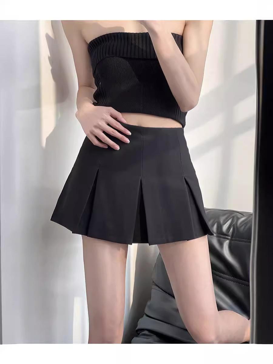 

Summer American College Style High-Waist Pleated Mini Skirt - Slimming, Versatile, Sexy M (85-98 jin)