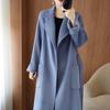 Autumn and Winter Double Sided Wool Double-Sided Cashmere Coat Women Winter  Mid-Length Loose Pockets Woolen Jacket Female Overcoat