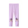 Girls' Purple Leggings, Thin Elastic Pants, Autum Kidsren's Pure Cotton Pants, Cute Slim Pants for Babies
