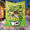Ben 10 Cartoon Pattern Blanket for Home Decoration, Bed, Sofa, Car Travel, Camping, Suitable for All Seasons, Birthday Christmas Gift