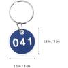 1set Aluminium Metal Luggage Id Tags Key Ring Labels Blue Numbers for Home Office Hotel Organization