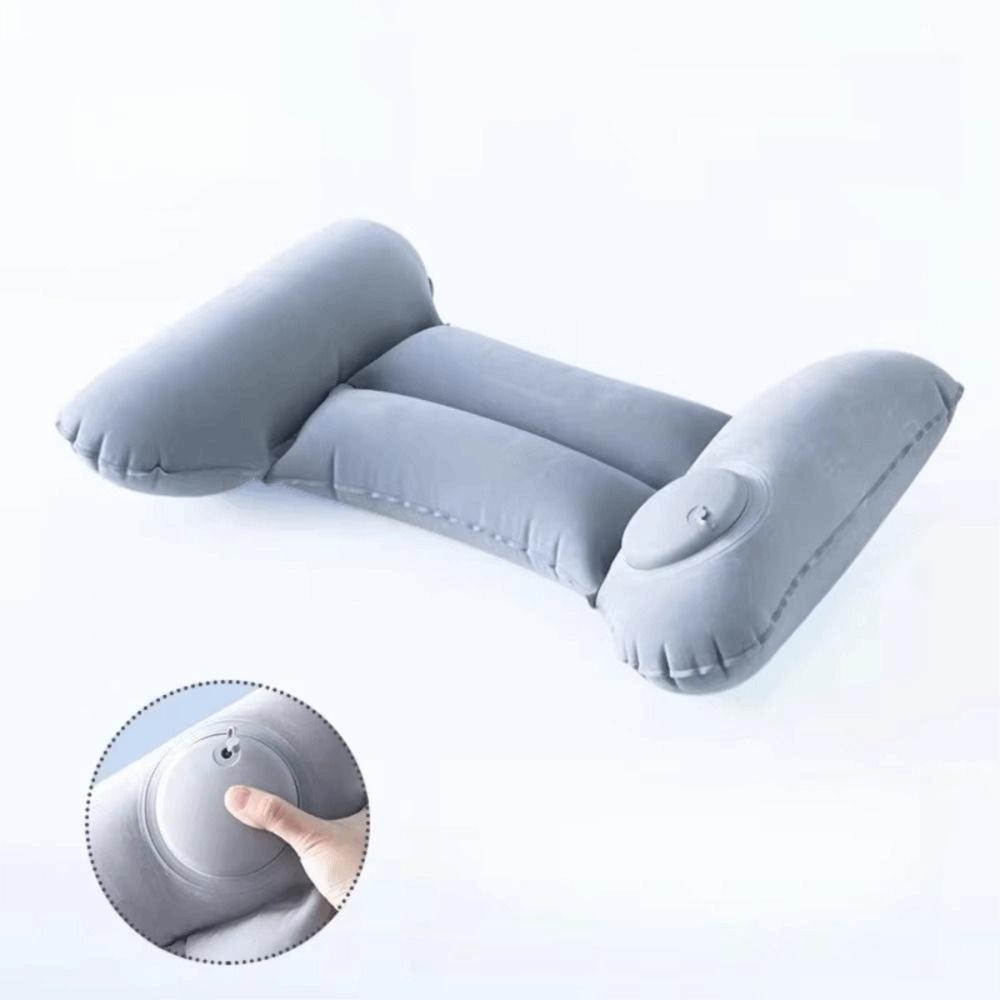 H Shape Inflatable Waist Pillow Press Type Waist Support Pad Compact Lumbar Cushion Airplane