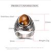 Wholesale Retro Jewelry Turquoise Stone Rings For Men Titanium Steel Inlaid Three Colors Onyx Ring Men Domineering Opal Ring