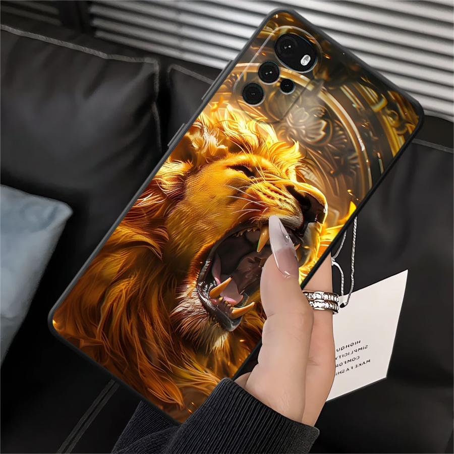 

Phone Cover Case for Motorola Moto G52 G53 G30 G51 G73 G50 G71 Edge 20 Pro 30 Lite G22 Edge40 G60s G32 Cool Tiger Lion Motorola Moto G72