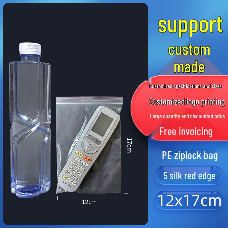 Self-Sealing Thickened Transparent Plastic Food Packaging Bag with Custom Printing