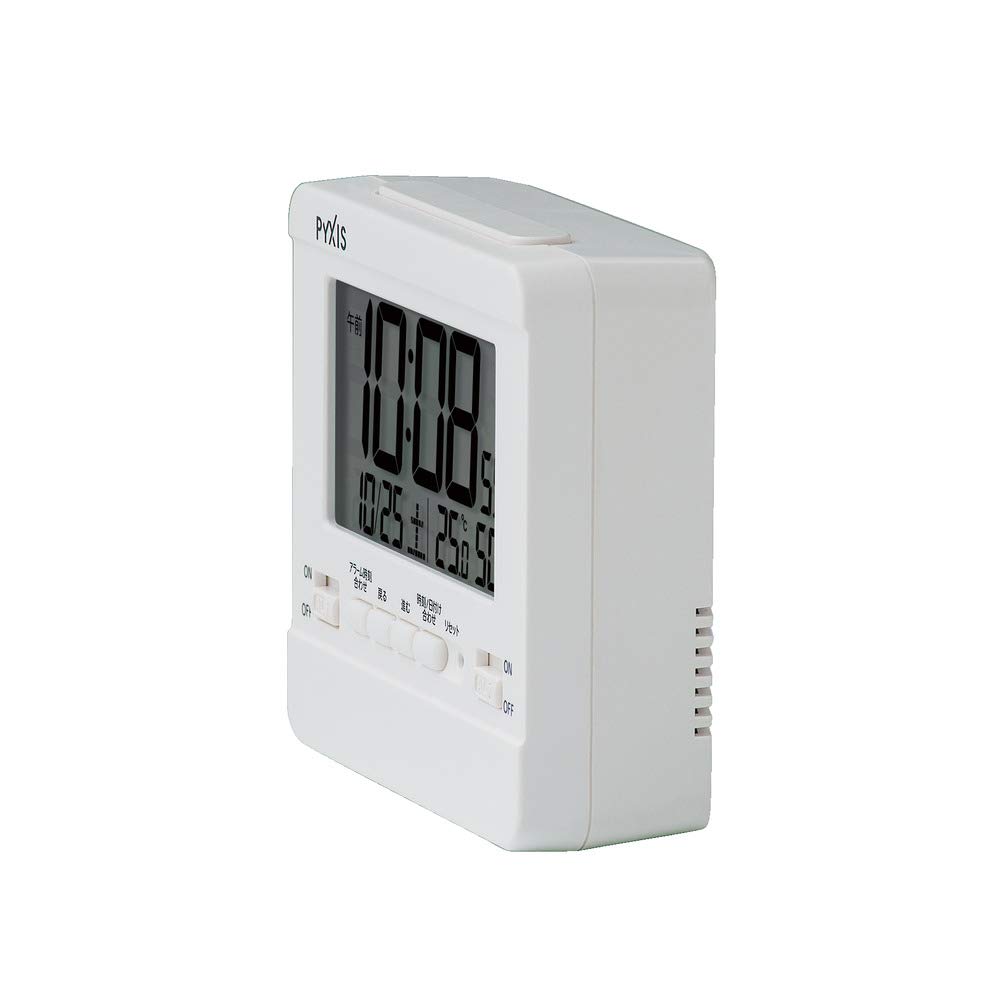 Seiko Clock Table Clock Alarm Clock Wall Clock Digital Temperature and Humidity Display PYXIS Pixis Body 9 X X Cm NR538W Size 10.5 4.2