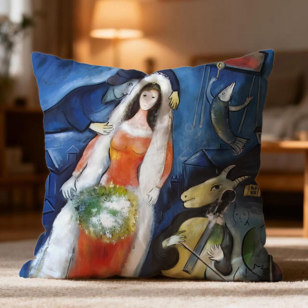 Popular M-MMarc Chagall Cushion Cover Soft Washable Pillow Case Multi-Scene for Couch Bed Travel Office Use