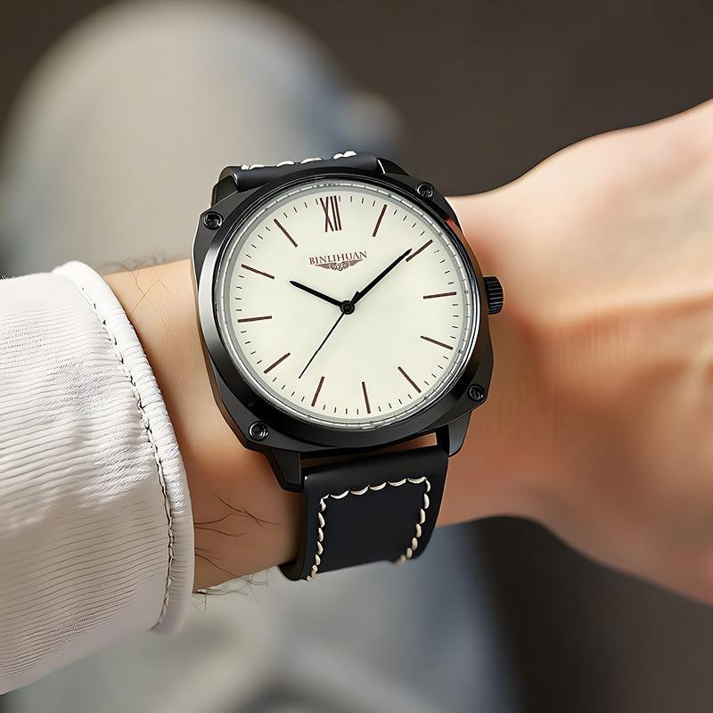 JYL Men's Watch Fashion Minimalist Quartz Leather Band