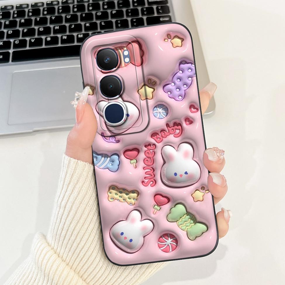 For Vivo Y19 1915 Case Y19S V2419 Luxury Fashion Cute Cartoon Girl Shockproof Silicone Back Cover For Vivo Y19s Phone Case Funda