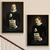 Europe French Style Popcorn Girl Posters and Prints Vintage Portrait Wall Art HD Pictures Canvas Painting Living Room Home Decor