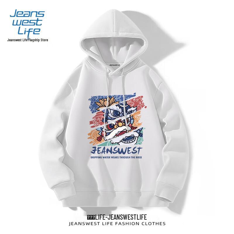 JEANSWEST LIFE Men's Loose Fit Hooded Sweatshirt