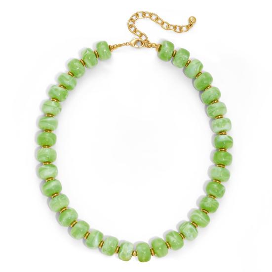 Klobiger Bunter Perlen-Choker Harzperlen-Halskette Boho Urlaubs-Halskette für Damen Tägliches Tragen Sommer Strandurlaub Schmuck