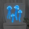 Autocollants Muraux Méduse Luminescents Autocollant Toilettes Décoration Murale Salle de Bain Auto-Adhésif Amovible Autocollant Voiture Décoration Intérieure
